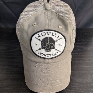 Barbells And Ponytails Distressed "Skull" Ponytail Hat Adjustable